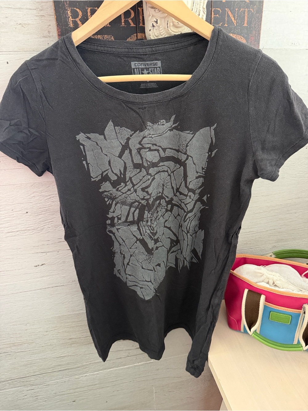Converse 2013 All Star Women's Black Graphic 100% Cotton Short-Sleeve Tee